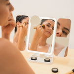 Rechargeable Triptych Makeup Mirror with Magnification and LED Light Miled InnovaGoods product packaging