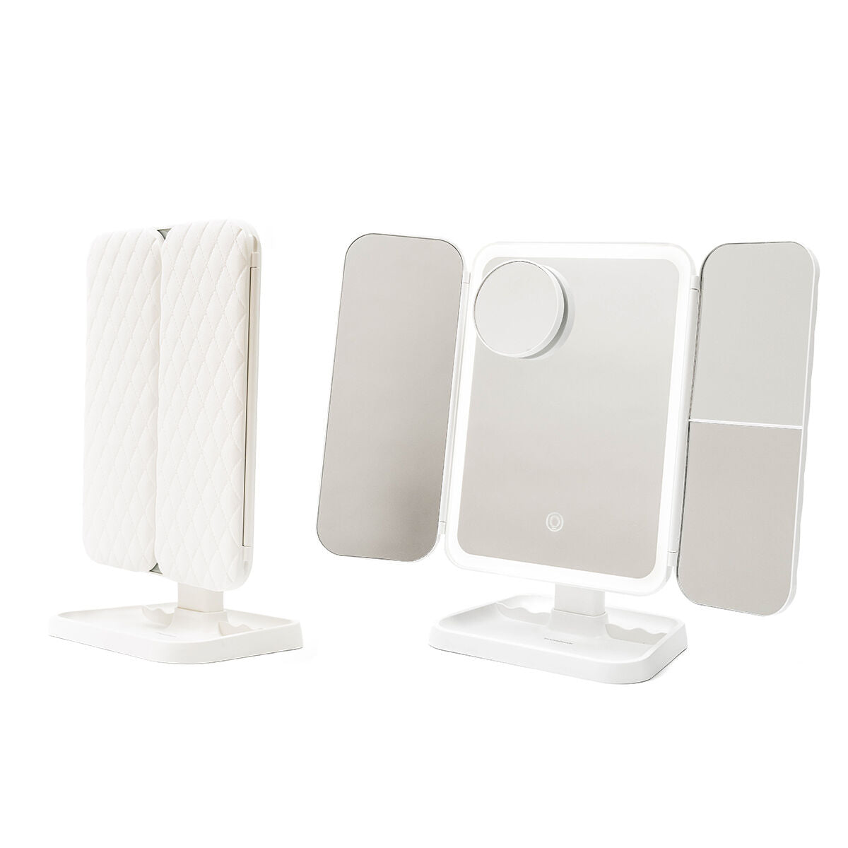 Rechargeable Triptych Makeup Mirror with Magnification and LED Light Miled InnovaGoods product packaging