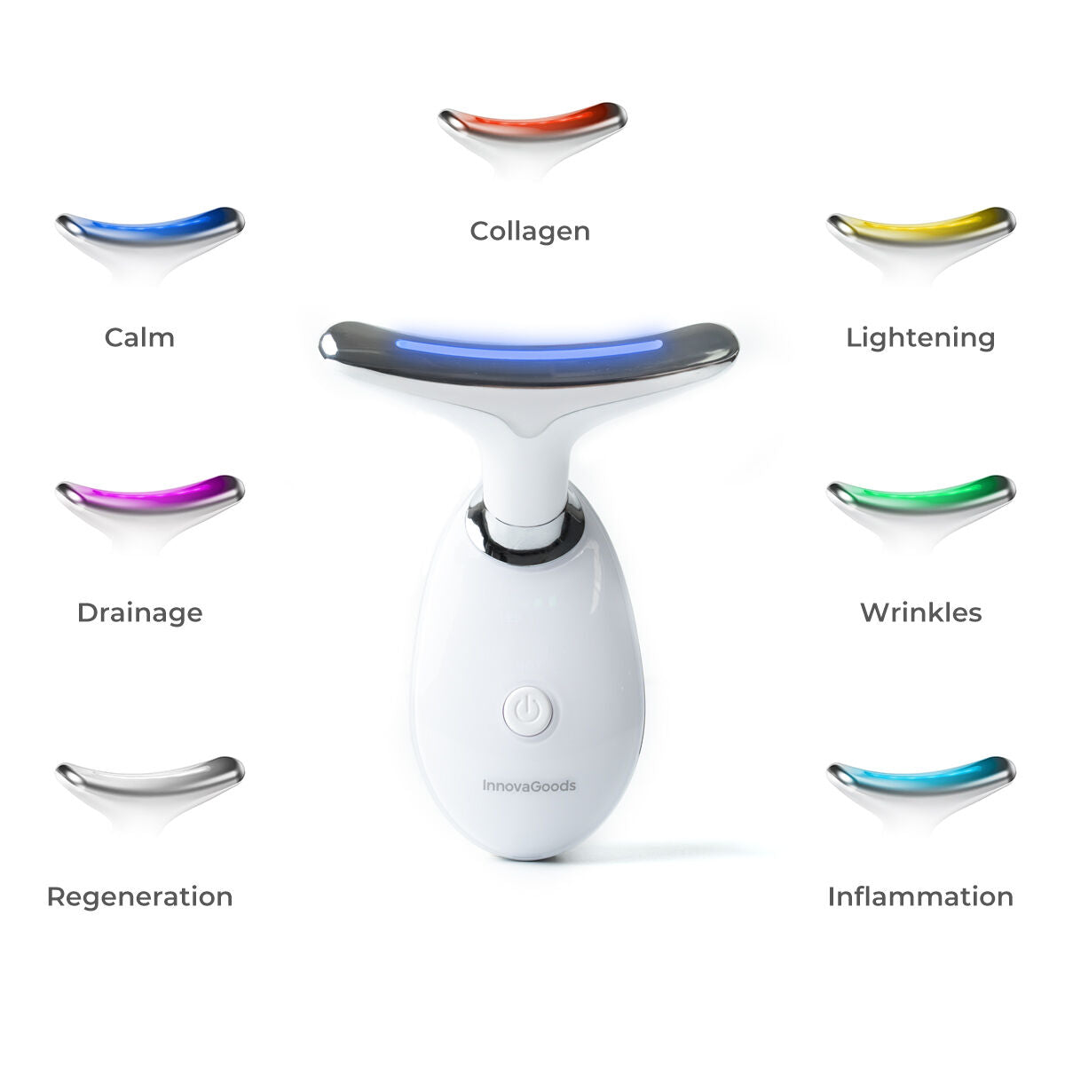 Electric Facial Firming Massager for Face and Neck with LED, EMS, and Heat Selora InnovaGoods product packaging