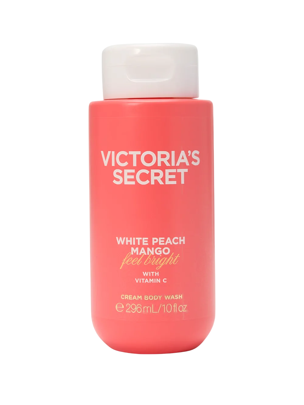 Victoria's Secret White Peach Mango Feel Bright Cream Body Wash with Vitamin C, 296 ml