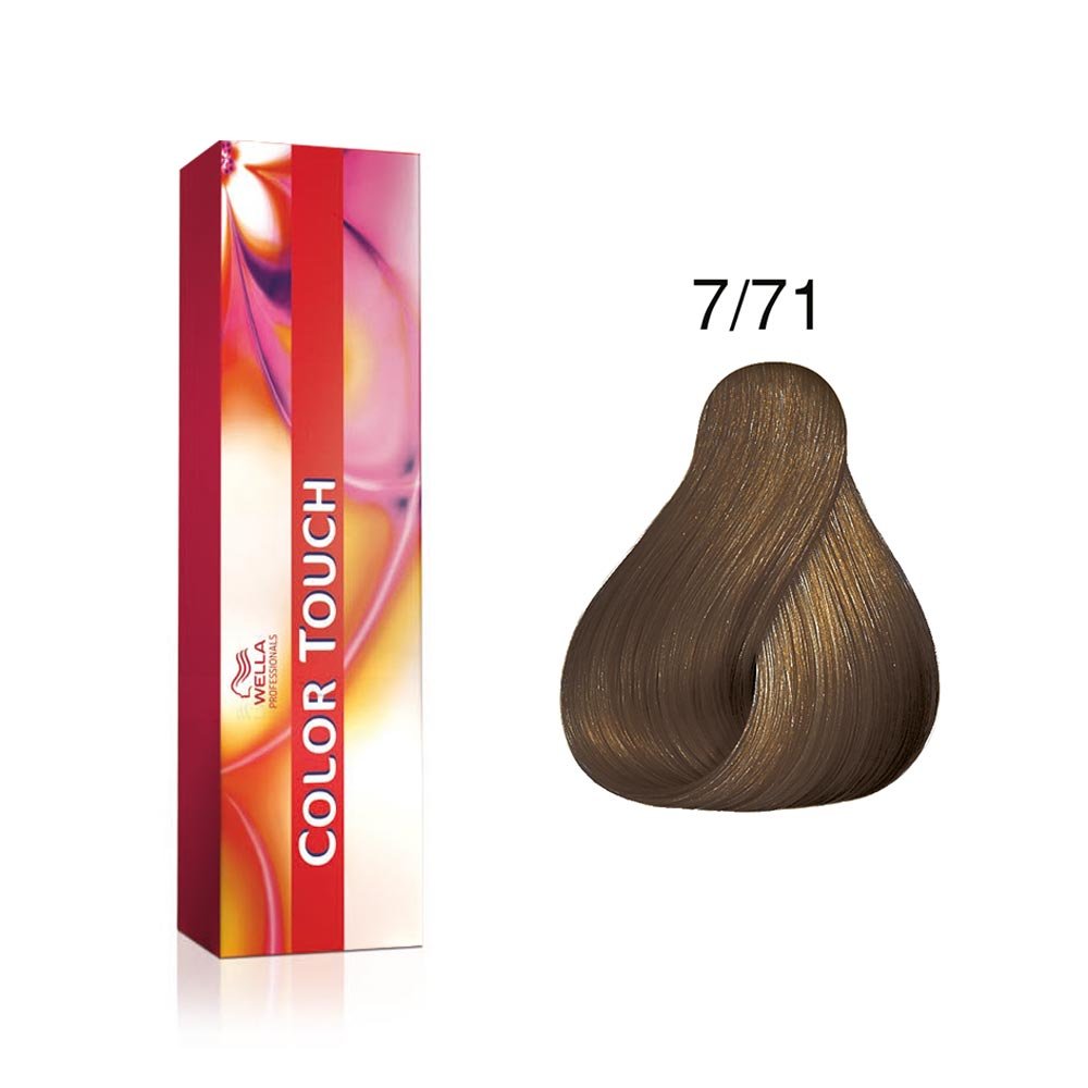 Wella Professionals, Color Touch, Ammonia-Free, Semi-Permanent Hair Dye, 7/71 Medium Blonde Ash Chestnut, 60 ml