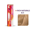Wella Professionals, Color Touch, Ammonia-Free, Semi-Permanent Hair Dye, 8/3 Golden Light Blonde, 60 ml
