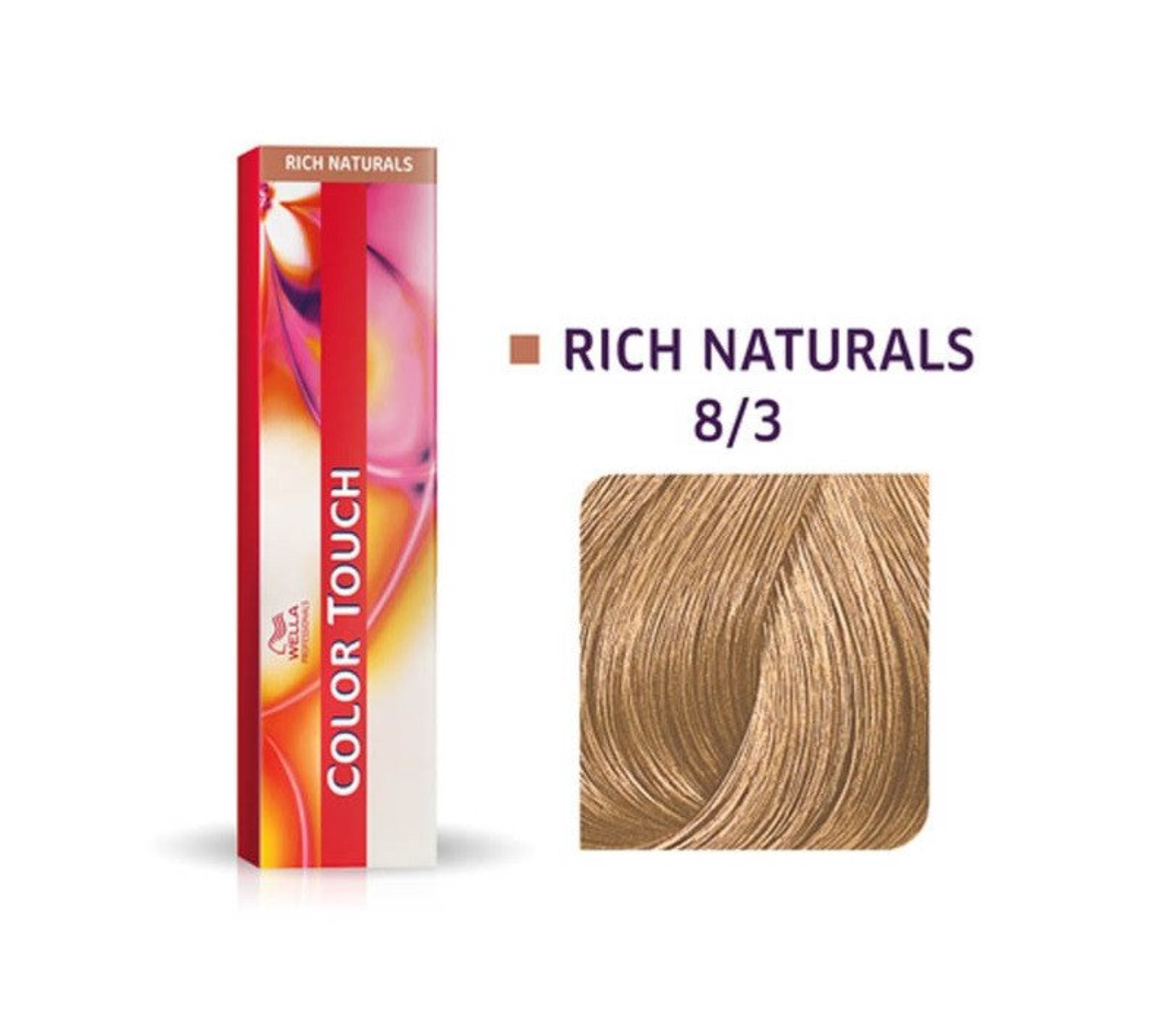 Wella Professionals, Color Touch, Ammonia-Free, Semi-Permanent Hair Dye, 8/3 Golden Light Blonde, 60 ml
