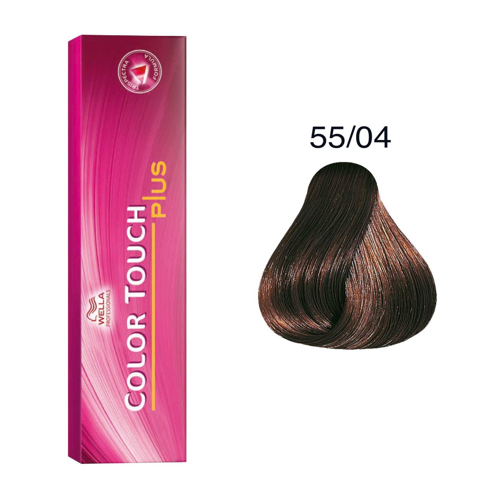 Wella Professionals, Color Touch Plus, Ammonia-Free, Semi-Permanent Hair Dye, 55/04 Intense Light Natural Red Brown, 60 ml