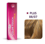 Wella Professionals, Color Touch Plus, Ammonia-Free, Semi-Permanent Hair Dye, 88/07 Light Blonde Natural Intense Chestnut, 60 ml