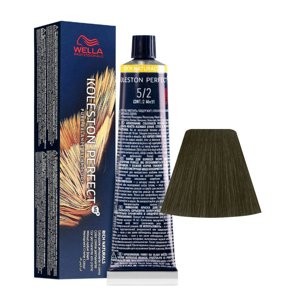 Wella Professionals, Koleston Perfect Me+, Permanent Hair Dye, 5/2 Matte Light Chestnut, 60 ml *Tester