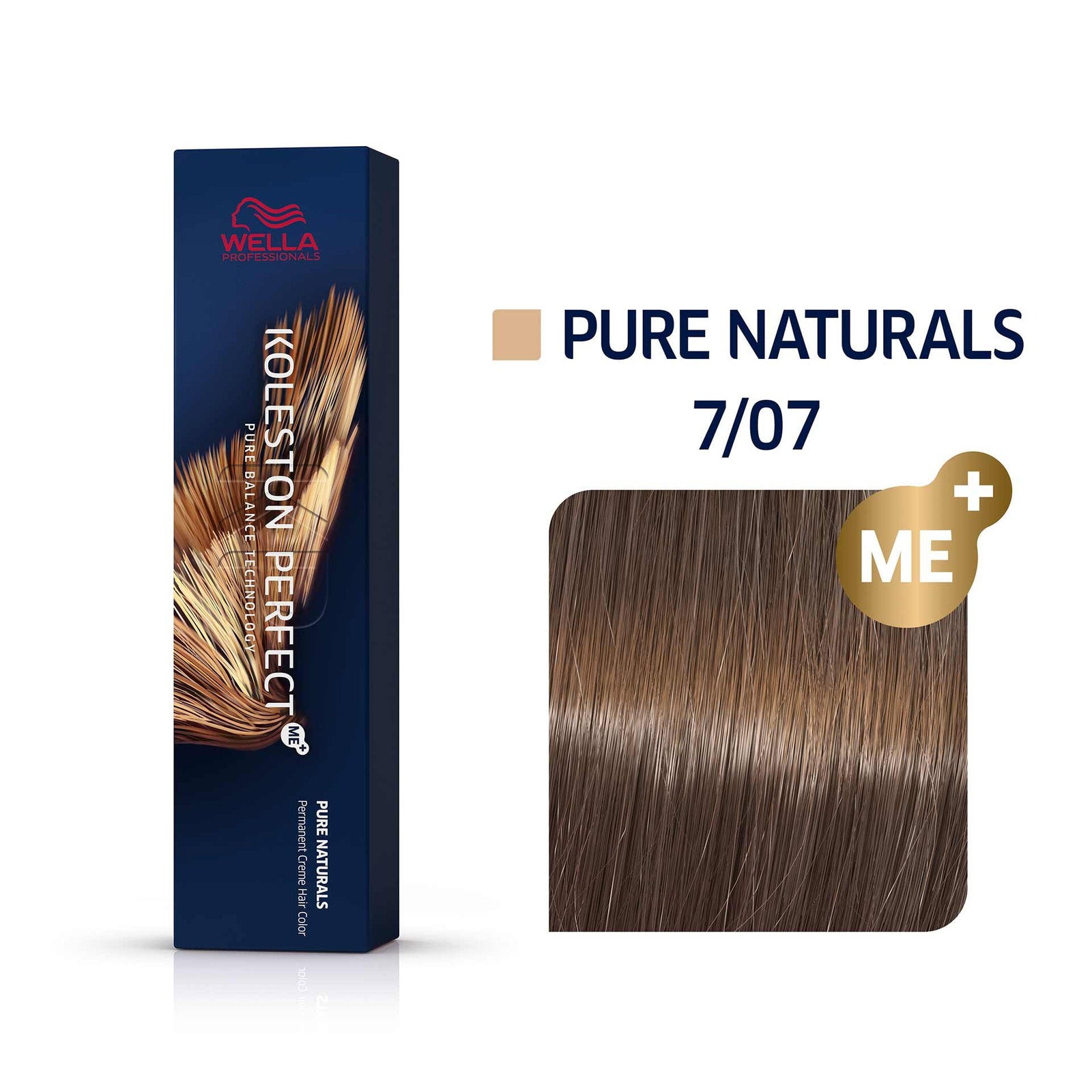 Wella Professionals, Koleston Perfect Me+, Permanent Hair Dye, 7/07 Medium Blonde Natural Chestnut, 60 ml