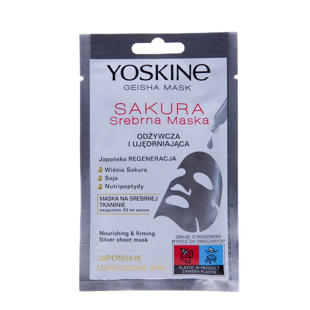 Yoskine, Geisha Sakura, Firming, Sheet Mask, Face, 20 ml
